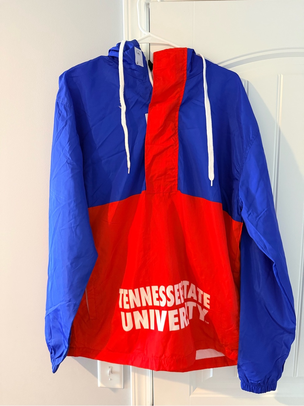 Tennessee State University Blue & Red Windbreaker Hoodie